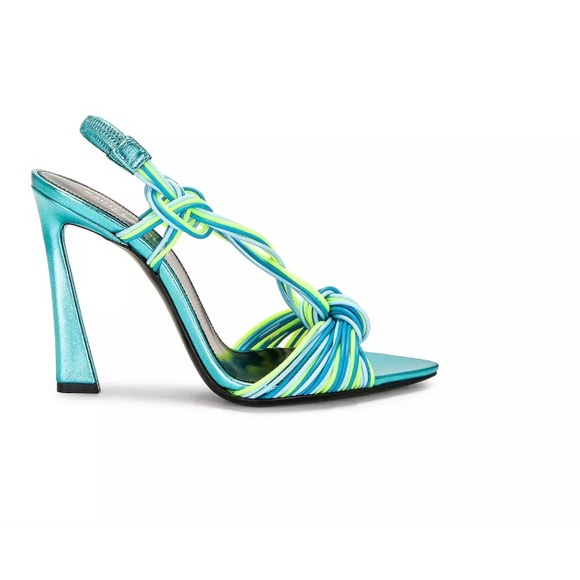 YSL Saint Laurent Gippy Multicolor Strappy Knot Patent Leather Sandal 39.5- 9 - Picture 2 of 11
